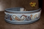dogs-art Paisley Perfection Martingale Chain Leather Collar - arctic blue/sand/blue