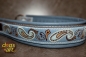 dogs-art Paisley Perfection Martingale Chain Leather Collar - arctic blue/sand/blue