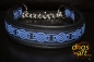 dogs-art Celtic Knot Martingale Chain Leather Collar - black/black/blue