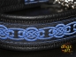 dogs-art Celtic Knot Martingale Chain Leather Collar - black/black/blue