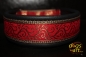 dogs-art Tendril Martingale Leather Collar - black/camel/red-gold