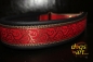 dogs-art Tendril Martingale Leather Collar - black/camel/red-gold