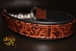 dogs-art Limited Edition Martingale Chain Leather Collar - black/embossed bronze