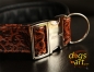 BIG-dog by dogs-art Limited Edition Easy Release Alu Buckle Leather Collar - black/embossed bronze