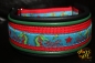 dogs-art TWICE Dragons Martingale Leather Collar - black/green/red/dragons