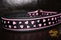 dogs-art Love Martingale Leather Collar - black/pink/love