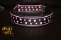 dogs-art Love Martingale Leather Collar - black/pink/love