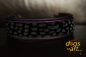 dogs-art Cheetah Martingale Chain Leather Collar - black/purple/cheetah black