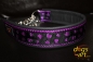 dogs-art Love Martingale Chain Leather Collar - black/purple/love