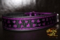 dogs-art Love Martingale Leather Collar - black/purple/love