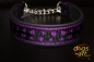 dogs-art Love Martingale Chain Leather Collar - black/purple/love