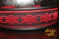 dogs-art Celtic Knot Easy Release Buckle Leather Collar - black/red/red