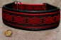 dogs-art Celtic Knot Martingale Leather Collar - black/red/red