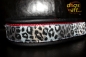 dogs-art Cheetah Martingale Chain Leather Collar - black/red/cheetah blue/grey