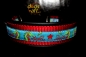 dogs-art Dragons Martingale Chain Leather Collar - black/red/dragons