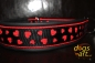 dogs-art Love Martingale Leather Collar - black/red/black