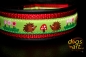 dogs-art Hedgehog Martingale Leather Collar - black/red/hedgehog green