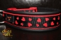 dogs-art LOVE Easy Release Buckle Leather Collar - black/red/love black