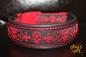 dogs-art Skull Easy Release Buckle Leather Collar - black/red/skull red