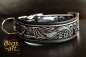 dogs-art Celtic Dragon Easy Release Alu Buckle Leather Collar - black/silver/celtic dragon