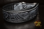 dogs-art Celtic Dragon Martingale Leather Collar - black/silver/celtic dragon