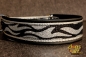 dogs-art Zebra Martingale Leather Collar - black/silver/zebra silver/black