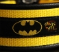 BIG-dog Batman Easy Release Alu Buckle Leather Collar - black/yellow/batman