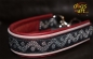 dogs-art TWICE WAVE Martingale Chain Leather Collar - burgundy/smoke/burgundy/wave