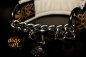 dogs-art Skulls Martingale Chain Leather Collar - creme/black/skulls gold