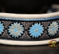 dogs-art Daisy Dot Martingale Chain Leather Collar - creme/light blue/daisy dot blue