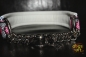 dogs-art Daisy Dot Martingale Chain Leather Collar - creme/pink/daisy dot pink
