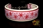 dogs-art Winter Wonderland Martingale Chain Leather Collar - creme/red/winter wonderland rose