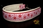 dogs-art Winter Wonderland Martingale Chain Leather Collar - creme/red/winter wonderland rose