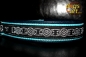 dogs-art Celtic Knot Easy Release Metal Buckle Leather collar - darkblue/aqua/silver