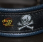 dogs-art Skulls Martingale Leather Collar - dark blue/black/skulls silver-black