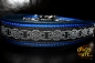 dogs-art Celtic Knot Easy Release Alu Buckle Leather Collar - dark blue/blue/celtic knot silver
