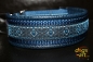 dogs-art Coral Easy Release Aluminum Buckle Leather Collar - darkblue/darkblue/coral