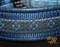 dogs-art Coral Easy Release Aluminum Buckle Leather Collar - darkblue/darkblue/coral