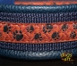 dogs-art Pawprint Easy Release Buckle Leather Collar - dark blue/dark blue/paw print