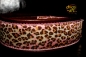 BIG-dog by dogs-art Leo Martingale Leather Collar - dark brown/burgundy/leo pink