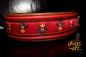 dogs-art TWICE Rudi Martingale Leather Collar - dark brown/fire red/brown/rudi red