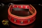 dogs-art TWICE Rudi Martingale Leather Collar - dark brown/fire red/brown/rudi red