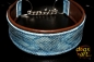 dogs-art Limited Edition Snake Martingale Chain Leather Collar - dark brown/snake blue