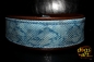 dogs-art Limited Edition Snake Martingale Chain Leather Collar - dark brown/snake blue
