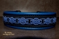 dogs-art Celtic Knot Martingale Leather Collar electric blue/black/blue