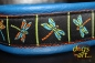 dogs-art Dragonfly Martingale Leather Collar - electric blue/orange/dragonfly