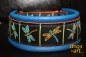 dogs-art Dragonfly Martingale Leather Collar - electric blue/orange/dragonfly