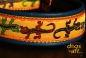 dogs-art Lizard Martingale Leather Collar - electric blue/yellow/lizard