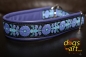 dogs-art Heartflower Martingale Leather Collar - electric purple/black/heartflower