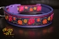 dogs-art Sunshine Flower Easy Release Buckle Leather Collar - electric purple/burgundy/purple
